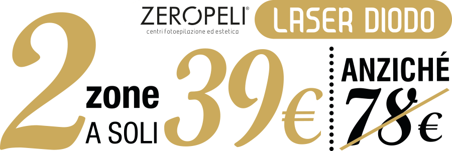 Scarica il Coupon per avere diritto ad uno sconto sull'epilazione laser di 2 zone a soli 39€